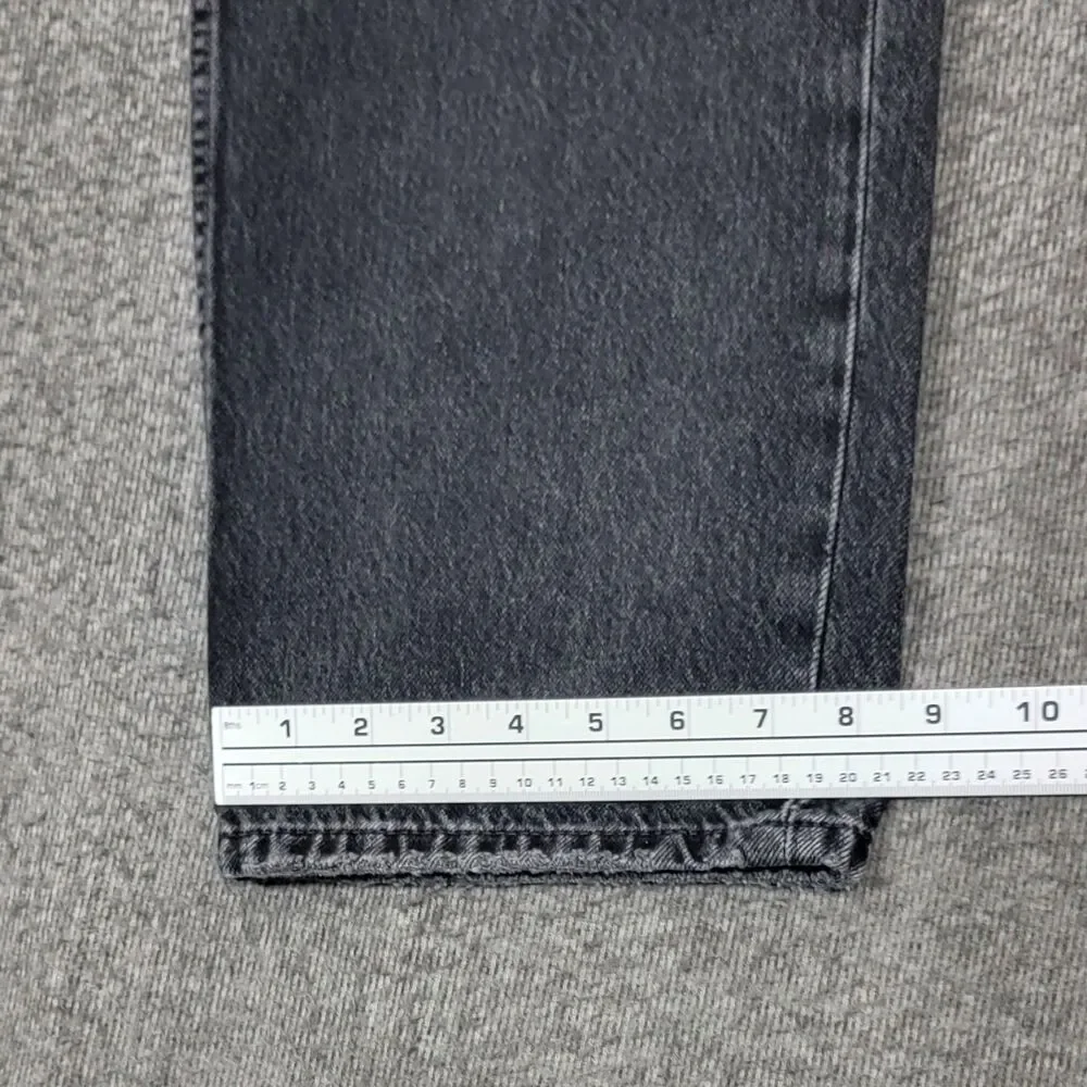 Zara Jeans Mens 36 Black Relaxed Straight Leg Faded Button Fly Denim